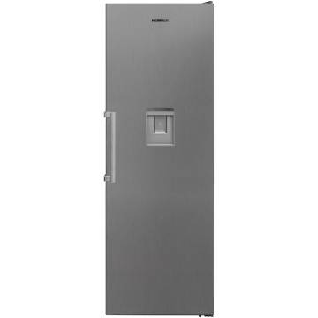 Frigider cu o usa Heinner HF-V401NFXWDE++, 389 l, No Frost, Control electronic, Dozator de apa, Iluminare LED, Clasa E, H 186 cm, Inox