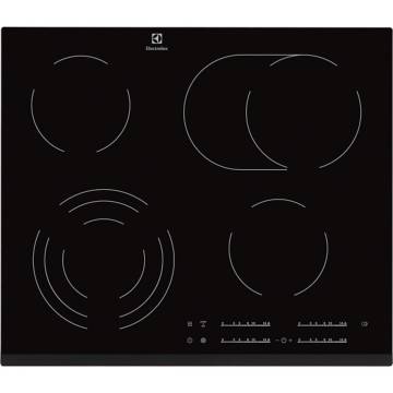 Plita incorporabila Electrolux EHF6547FXK, Vitroceramica, 4 zone de gatit, DirectAccess, Booster, SoundOff, EcoTimer, 60 cm, Negru