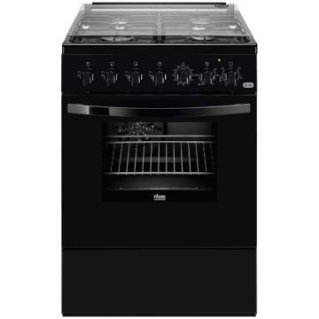 Aragaz Zanussi ZCK67211BA, Mixt, 4 arzatoare, Grill, Cuptor electric, 6 functii, Aprindere electrica, 54 l, 60 cm, Negru