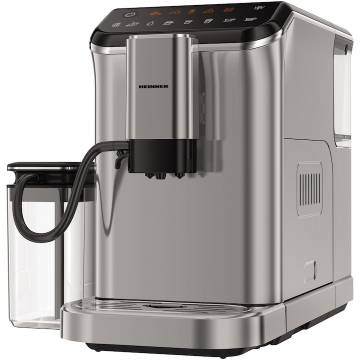 Espressor automat Heinner Genesis HEMA-D20DGREY, 1350W, 20 bar, recipient lapte, capacitate rezervor apa 1.5L, capacitate compartiment boabe 190g, Gri