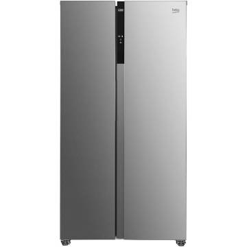 Side by side Beko GNO5323XPN, 532 l, NeoFrost Dual Cooling, Compresor ProSmart Inverter, Display Touch Control, Vacation Mode, Clasa D, H 177 cm, Inox Look