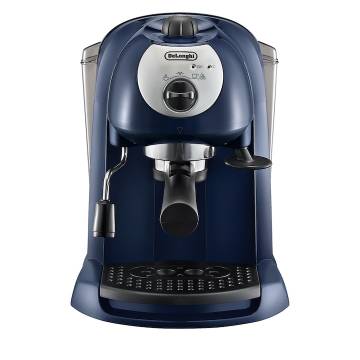 Espressor manual De'Longhi EC191CD, 1100 W, 15 bari, 1 l, Dispozitiv spumare, Sistem Crem Disco, Dark Blue