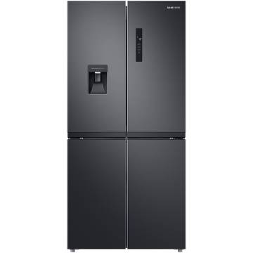 Side by side Samsung RF48A401EB4/EO, 488 l, No Frost, Clasa E, Twin Cooling Plus, Dozator apa, H 179 cm, Dark Inox