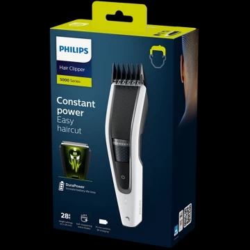 Masina de tuns, Philips, Series 5000 HC5610/15, Alb/Negru