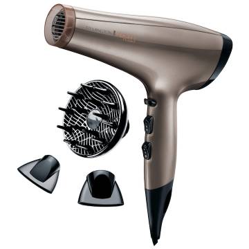 Uscator de par Remington Keratin Protect AC8002, 2200W, 3 trepte temperatura, 2 viteze, Cool Shot, 2 concentratoare, Difuzor volum, Auriu