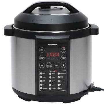 Multicooker cu gatire sub presiune Heinner HPCK-6IX, 3.8 L, 15 programe, vas antiadeziv detasabil, presiune reglabila, timer, display led, inox