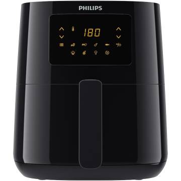 Friteuza cu aer cald Philips Airfryer Essential Collection HD9252/90 compact digital, capacitate 4.1 L, afisaj digital, 7 setari presetate (cartofi congelati, carne, peste, functie de mentinere la cald si multe altele), Curatare usoara