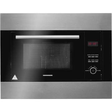 Cuptor cu microunde incorporabil Heinner HMW-23BIXBK, 23 L, 800 W, Grill, Digital, Negru/ Inox