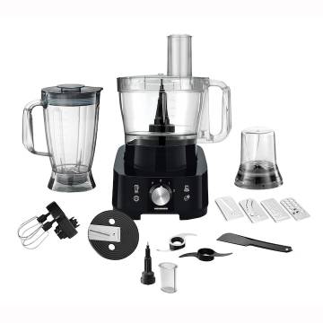 Robot de bucatarie Heinner Cookery Chef HFP-1000BK, 1000W, blender si rasnita incluse, capacitate bol 3.5L, capacitate blender 1.8L, 2 viteze + Pulse, cutit inox, negru